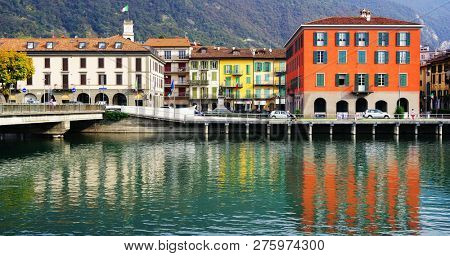 SARNICO. IYTALY, 21 OCTOBER, 2018: Sarnico Resort on the shore of Iseo Lake, Italy, Europe