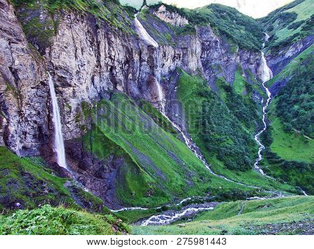 Waterfalls In Batoni Area, Next To Weisstannen Village - Canton Of St. Gallen, Switzerland