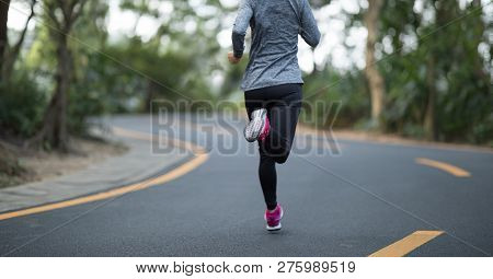 One Young Woman Running At Winter Park Road