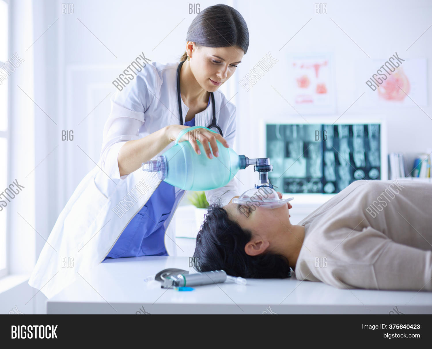 Doctor Putting Oxygen Image & Photo (Free Trial) Bigstock