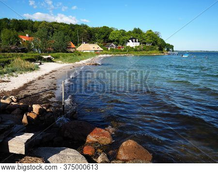 Beautiful Houses By The Beach Coast Funen Faaborg Denmark