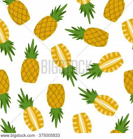 Organic Tasty Papaya. Seamless Repeating Pattern. Bright Colors - Orange And Green. Whole And Sliced