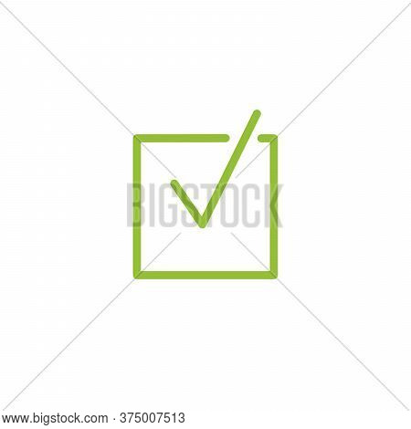 Illustration Of Check Mark Icon In Square, Tick Icon, Checkbox, Ok Sign. Stock Vector Illustration I