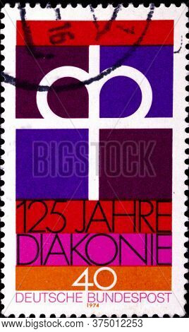 02 08 2020 Divnoe Stavropol Territory Russia The Postage Stamp Germany 1974 125th Anniversary Of The