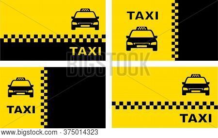 Set Of Taxi Background With Place For Text