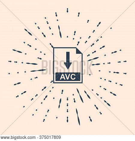 Black Avc File Document Icon. Download Avc Button Icon Isolated On Beige Background. Abstract Circle