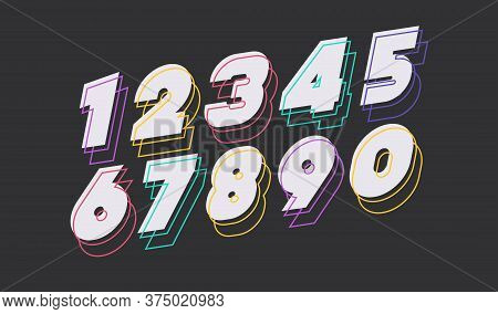 Number Set 3d Bold Modern Typography For Game, Poster, Birthday, Decoration, Animation, T Shirt, Rac