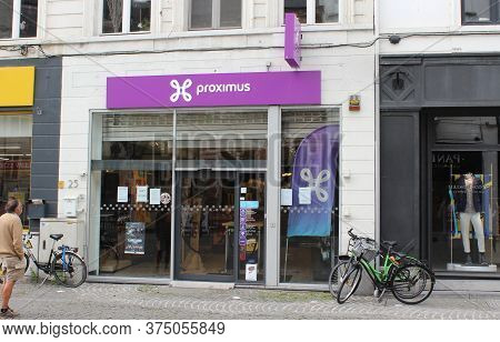 Aalst, Belgium, 6 July 2020: Exterior View Of A Proximus Moblie Phone Shop In Flanders. Previously K