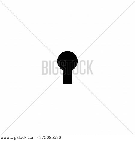 Black Hey Hole Icon. Padlock, Lock Symbol Isolated On White. Flat Vector Illustration. Safety Button