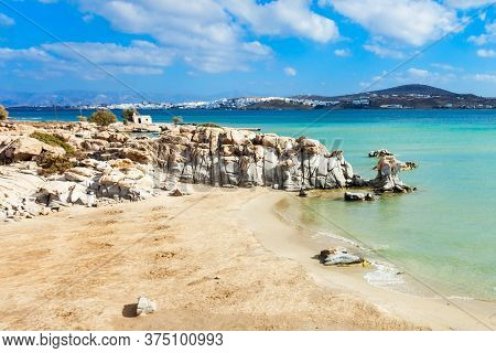 Kolimbithres Beach With Beauty Stone Rocks On The Paros Island In Greece