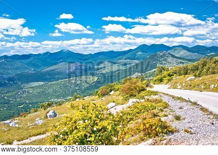 Mountain Road And Velebit Mountain Landscape View, Northern Velebit In Croatia