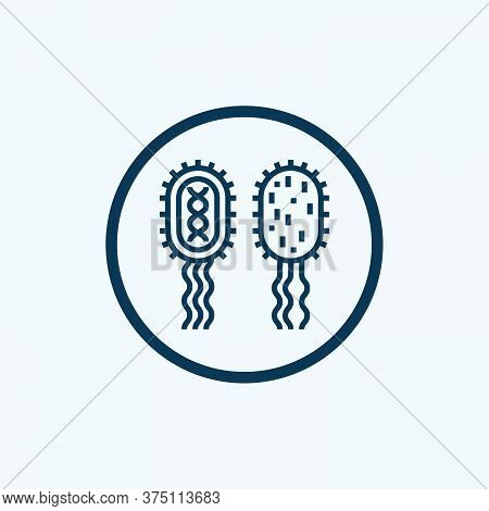 Virus, Bacteria, Microbe Icon. Vector Bacteria Sign In Flat Style. Microbe Bacteria Icon. Microbe Ba