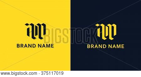 Minimalist Initial Letter An Logo. This Logo Incorporate With Modern Typeface In The Creative Way.it