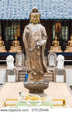 Buddha Statues At The Seema Malaka Buddhist Temple On Beira Lake, Colombo, Sri Lanka. Seema Malaka I