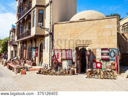 Souvenir Market In The Old City In Baku, Azerbaijan. Inner City Is The Historical Core Of Baku And U
