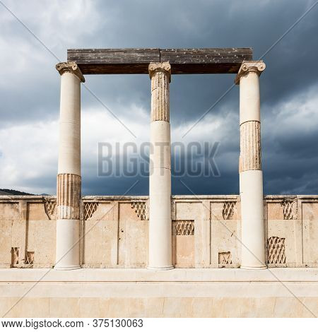 Abaton Of Epidaurus At The Sanctuary In Greece. Epidaurus Is A Ancient City Dedicated To The Ancient
