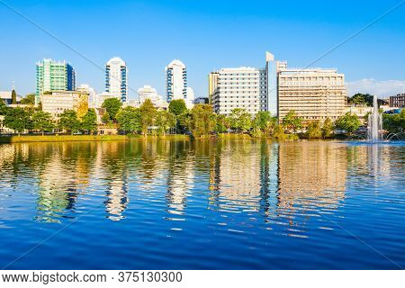 Breiavatnet Small Lake In The Centre Of Stavanger, Norway. Stavanger Is A City And Municipality In N