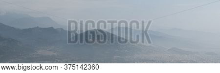 Panoramic View Over Pokhara City And Nearby Mountains, Nepal From Sarangkot Hill, December 2019