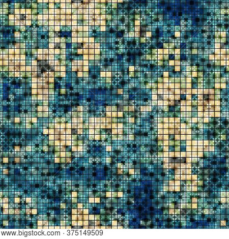 Military Camouflage Seamless Pattern. Urban Digital Pixel Style.