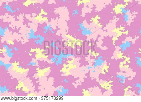 Camouflage Seamless Pattern In Delicate Colors For Printing On Fabrics For Childrens And Sportswear