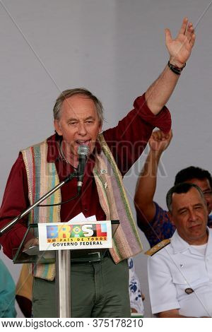 Caravelas, Bahia / Brazil - June 5, 2009: Carlos Minc, Minister Of The Environment Of President Lula