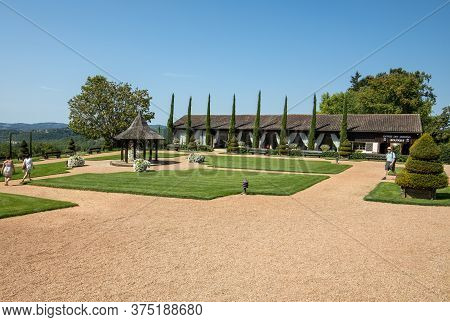 Eyrignac, France - September 2, 2018: The Picturesque Jardins Du Manoir D Eyrignac In Dordogne. Fran