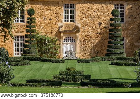Eyrignac, France - September 2, 2018:the Picturesque Jardins Du Manoir D Eyrignac In Dordogne. Franc