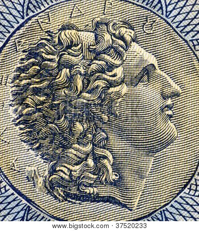 Řecko - cca 1941: Alexandr Veliký (356-323BC) na 1000 Drachmai 1941 bankovek z Řecka. GRE