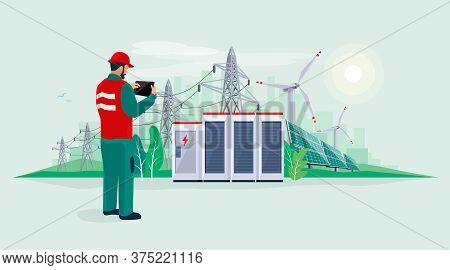 Electrician Technician Engineer Diagnostics Electricity Power Supply Grid Transmission