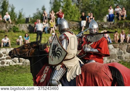 Priozersk, Russia - July 07, 2012: Knight Tournament 