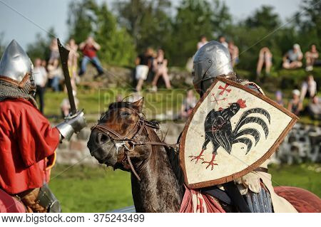 Priozersk, Russia - July 07, 2012: Knight Tournament 
