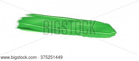 Green chroma brush stroke paiting over isolated background, canvas watercolor texture 