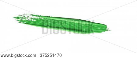 Green chroma brush stroke paiting over isolated background, canvas watercolor texture 