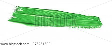 Green chroma brush stroke paiting over isolated background, canvas watercolor texture 