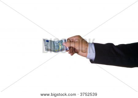 ชายธุรกิจกับมือห้ายูโร