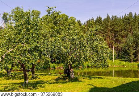 Pond On The Territory Of The Holy Vvedensky Makaryevsky Zhabyn Monastery, Summer