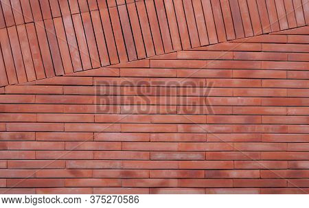 Orange Brick Wall Texture Background. Orange Vintage Pattern Wallpaper. Empty Brick Wall. Orange Sha