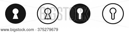 Keyhole Icon Set. Vector Isolated Hey Hole Collection.