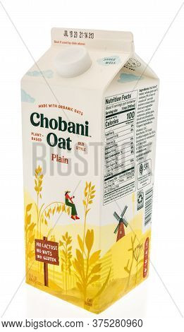 Winneconne,  Wi - 26 June 2020: A Bottle Of Chobani Oat Plain Drink On An Isolated Background