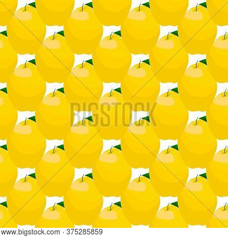 Illustration On Theme Big Colored Seamless Quince, Bright Fruit Pattern For Seal. Fruit Pattern Cons