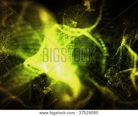 Fundo indefinido formas de iluminação verde e amarela