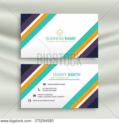 Modern Professional Business Card Template.simple Business Card. Corporate Business Card Design.colo