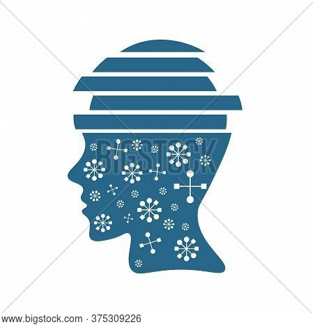 Vector Illustration Of A Human Head	. Logo, Sing.