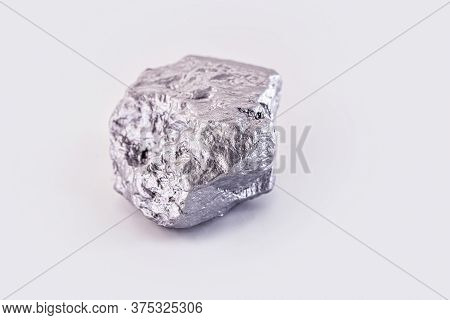 Chrome Elemental Specimen Sample Isolated On White Background, Mining And Gemstone Concept.