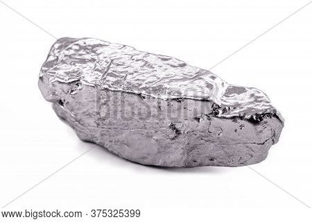 Chrome Elemental Specimen Sample Isolated On White Background, Mining And Gemstone Concept.