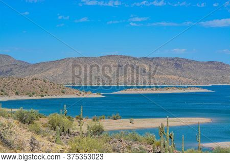 View Of Lake Pleasant In Lake Pleasant Regional Park, Sonoran Desert, Arizona Usa