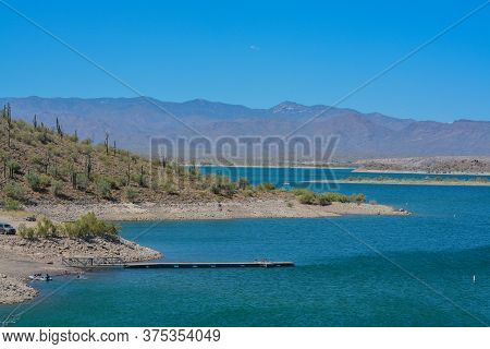 View Of Lake Pleasant In Lake Pleasant Regional Park, Sonoran Desert, Arizona Usa