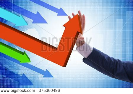 Economic recovery concept with the line charts