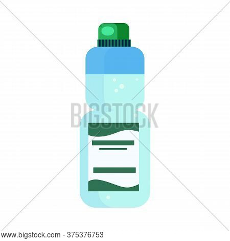 Water With Aloe Bottle Illustration. Healthcare, Environment, Drinking. Aloe Vera Product Concept. I