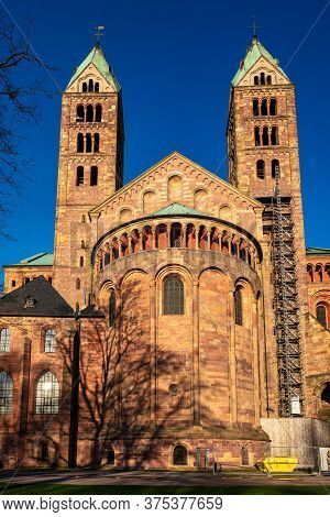 Cathedral In Speyer, Germany. Officially Called The Imperial Cathedral Basilica Of The Assumption An